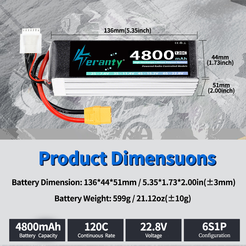 TERANTY 6S 4800mAh Lipo Pil 22 - Drone Battery Connector incelemesi ve fiyatı